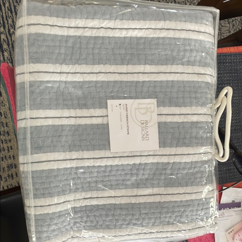 Ballard Designs Avery French Stripe Twin Quilt
